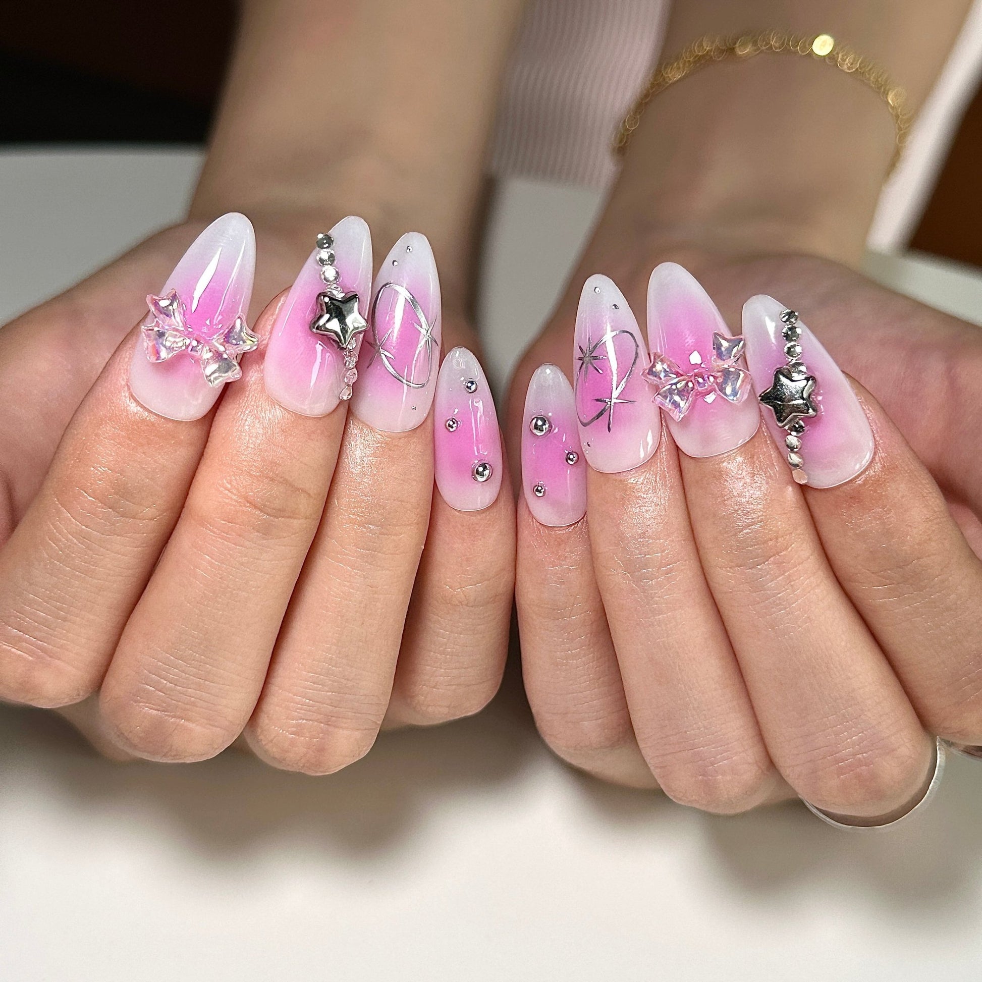 Stellar Pink Glam - ambernailstudioStellar Pink Glam