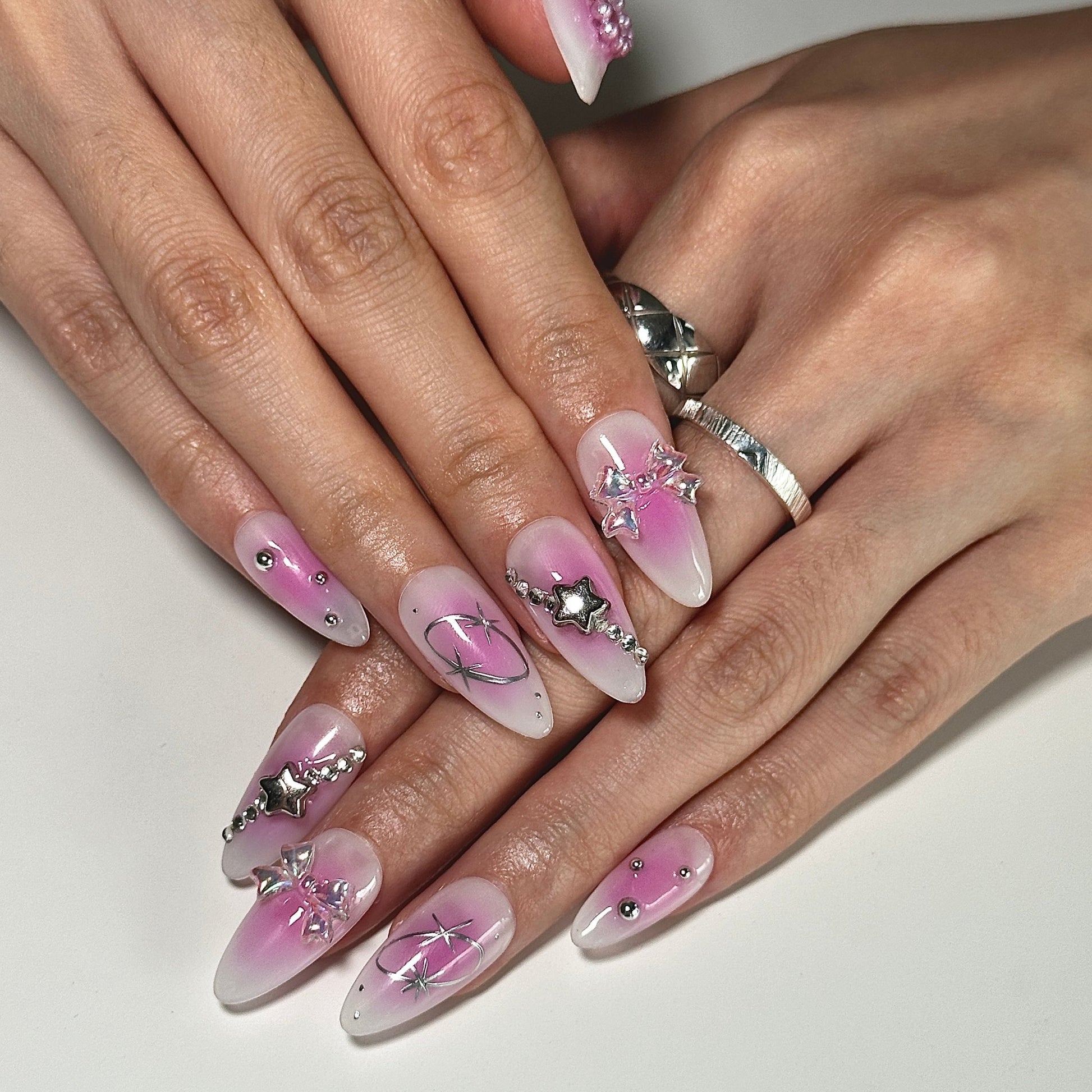 Stellar Pink Glam - ambernailstudioStellar Pink Glam